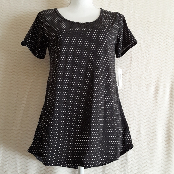 LuLaRoe Tops - Black with white polka dot Lularoe shirt Size XS $12